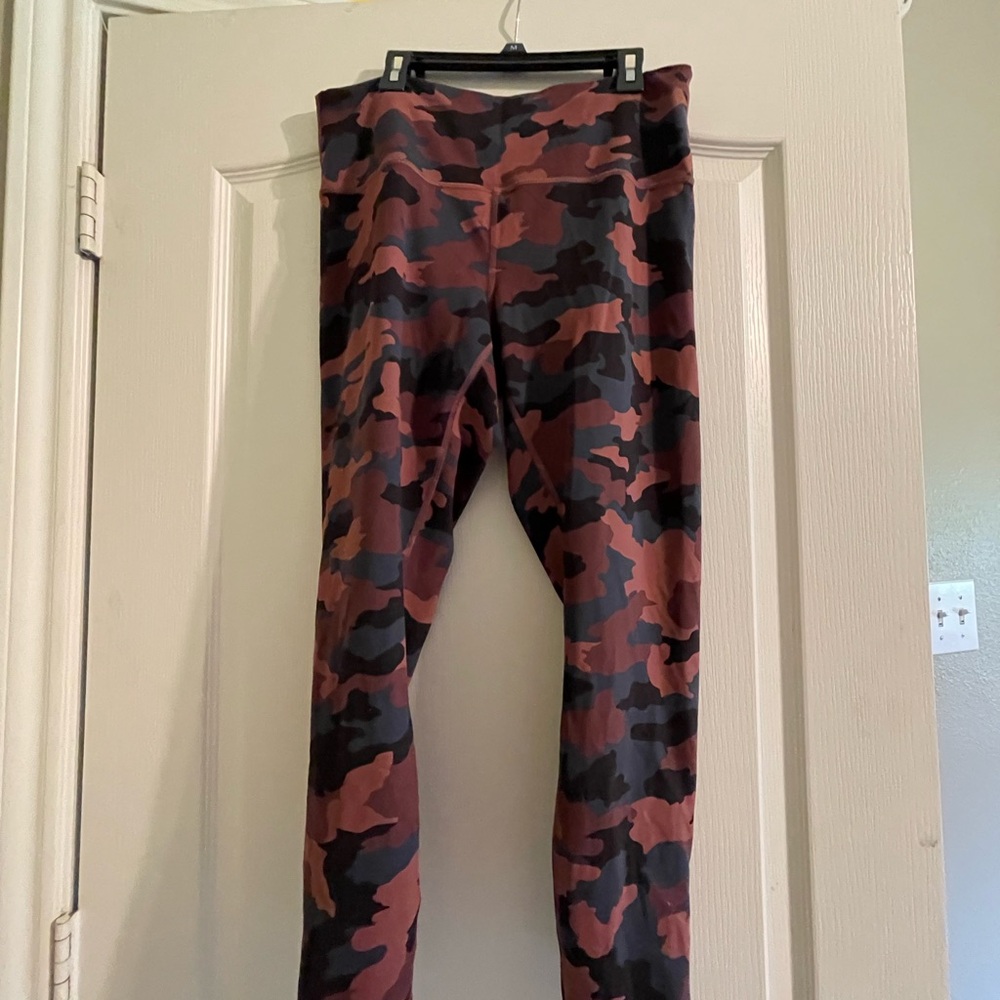 Lululemon Athletica Red and Black Camouflage Leggings